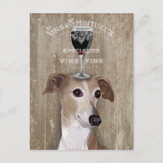 Dog Au Vin Greyhound Briefkaart (Voorkant)