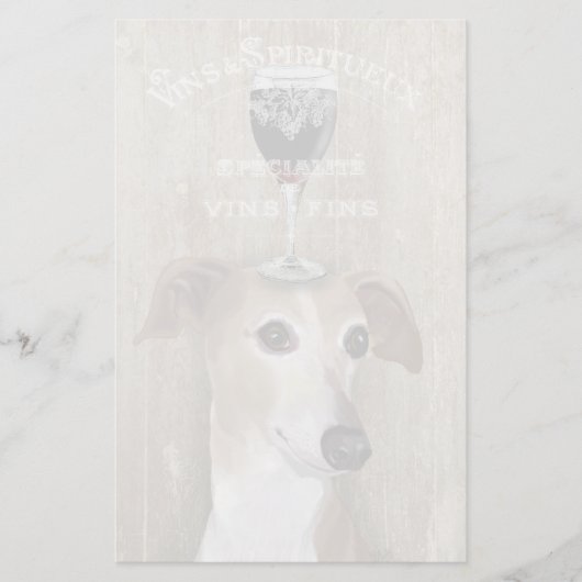 Dog Au Vin Greyhound Briefpapier (Voorkant)