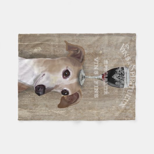 Dog Au Vin Greyhound Fleece Deken (Voorkant (Horizontaal))