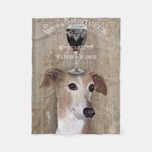 Dog Au Vin Greyhound Fleece Deken (Voorkant)