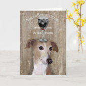 Dog Au Vin Greyhound Kaart (Gele Bloem)