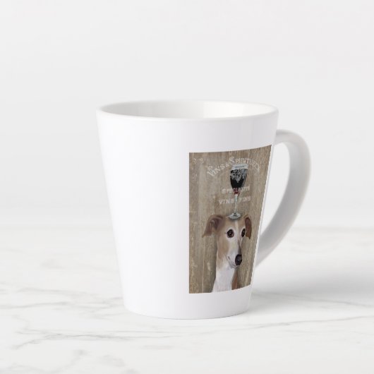 Dog Au Vin Greyhound Latte Mok (Rechterhoek)