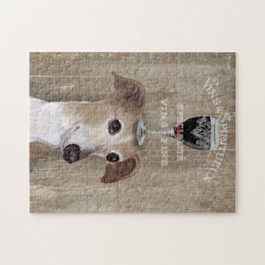 Dog Au Vin Greyhound Legpuzzel (Horizontaal)