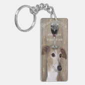 Dog Au Vin Greyhound Sleutelhanger (Voorkant Links)
