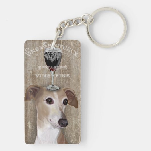 Dog Au Vin Greyhound Sleutelhanger (achterkant)