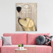 Dog Au Vin Yellow Labrador Canvas Afdruk (Insitu (Woonkamer))