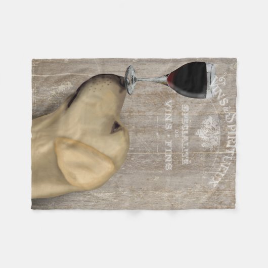 Dog Au Vin Yellow Labrador Fleece Deken (Voorkant (Horizontaal))