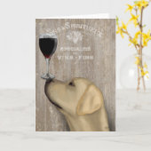Dog Au Vin Yellow Labrador Kaart (Gele Bloem)