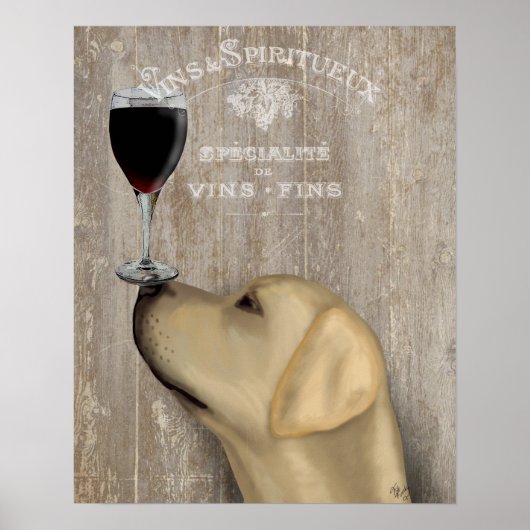 Dog Au Vin Yellow Labrador Poster (Voorkant)