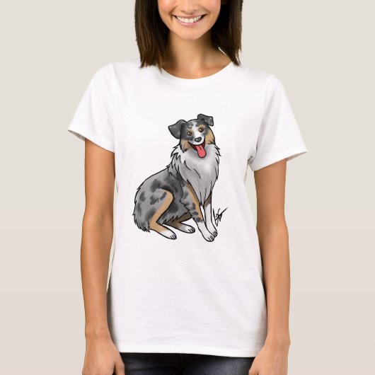 Dog - Australian Shepherd - Blue Merle T-shirt (Voorkant)