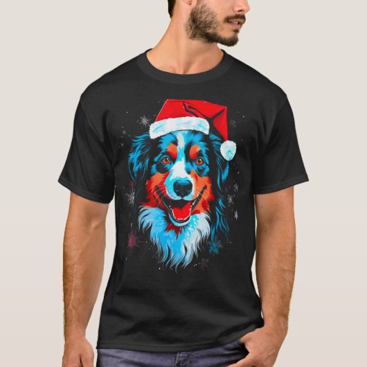 Dog Australian Shepherd Xmas T-shirt (Voorkant)