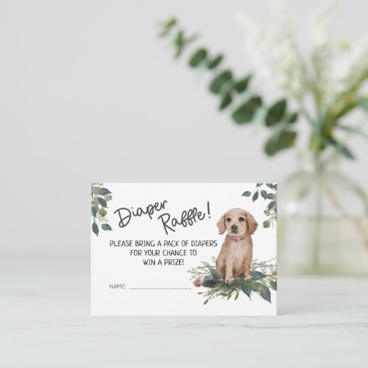 Dog baby shower Diaper Raffle Informatiekaartje (Staand voorkant)