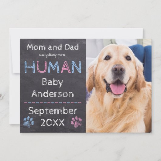 Dog Baby Zwangerschap Aankondiging (Voorkant)