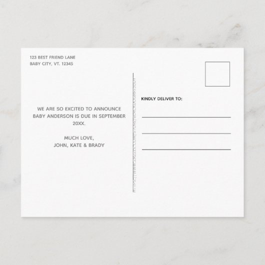 Dog Baby Zwangerschap Aankondiging Briefkaart (Achterkant)