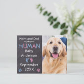Dog Baby Zwangerschap Aankondiging Briefkaart (Staand voorkant)