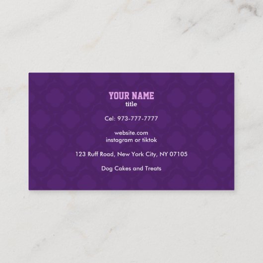 Dog Bakery Dog visitekaartjes (Achterkant)