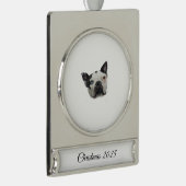 Dog Banner Ornament Verzilverd Banner Ornament (Rechts)