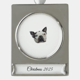 Dog Banner Ornament Verzilverd Banner Ornament