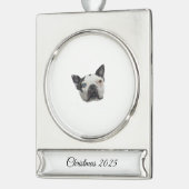 Dog Banner Ornament Verzilverd Banner Ornament (Links)