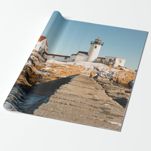 Dog Bar Lighthouse langs de oceaankust Cadeaupapier (Uitgerold)