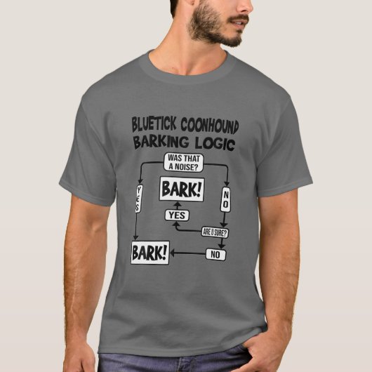 Dog Barking Logic, Funny Dog Gift, Funny Bluetick T-shirt (Voorkant)
