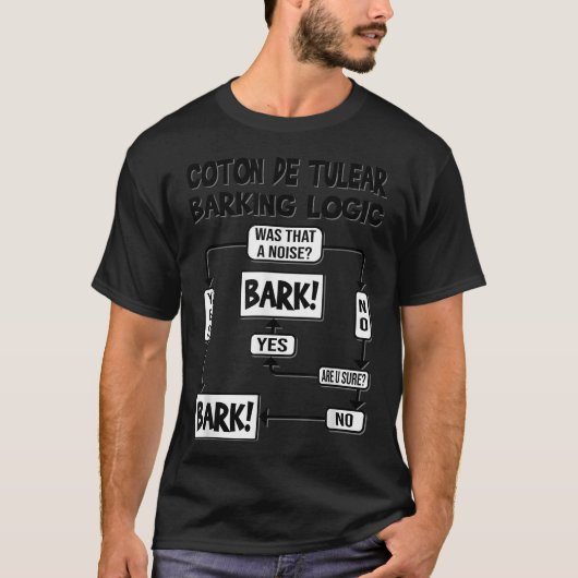 Dog Barking Logic, grappig hondencadeau, Funny Cot T-shirt (Voorkant)