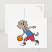 Dog Basketball speler Basketball Briefkaart (Voorkant / Achterkant)