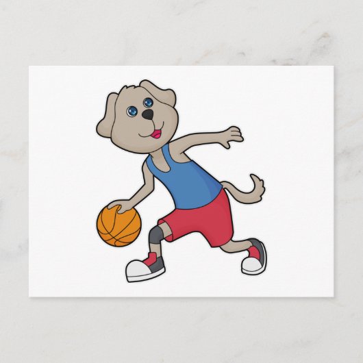 Dog Basketball speler Basketball Briefkaart (Voorkant)
