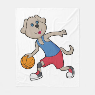 Dog Basketball speler Basketball Fleece Deken