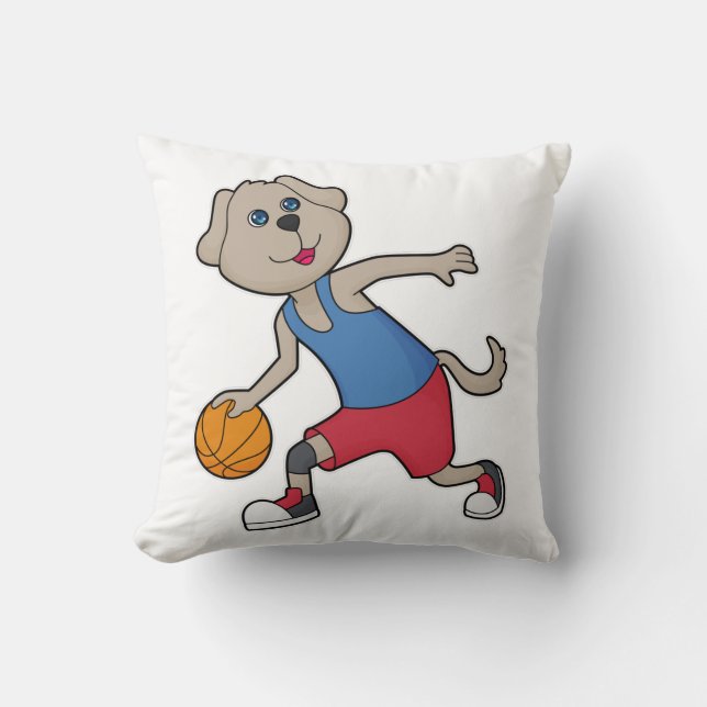 Dog Basketball speler Basketball Kussen (Voorkant)
