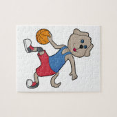 Dog Basketball speler Basketball Legpuzzel (Horizontaal)