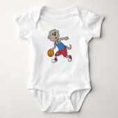 Dog Basketball speler Basketball Romper (Voorkant)