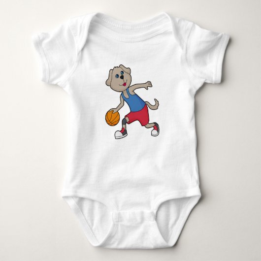 Dog Basketball speler Basketball Romper (Voorkant)