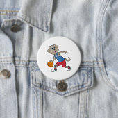 Dog Basketball speler Basketball Ronde Button 7,6 Cm (In situ)