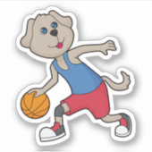 Dog Basketball speler Basketball Sticker (Voorkant)