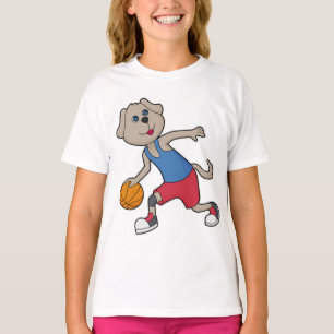 Dog Basketball speler Basketball T-shirt