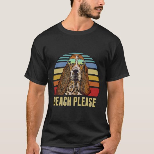 Dog Basset Hound Beach Please Basset Hound Dog Fun T-shirt (Voorkant)