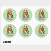 Dog, Basset Hound Portrait Template Ronde Sticker (Vel)