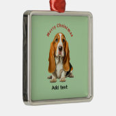 Dog, Basset Hound Template, Christmas Metalen Ornament (Rechts)