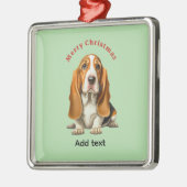 Dog, Basset Hound Template, Christmas Metalen Ornament (Links)