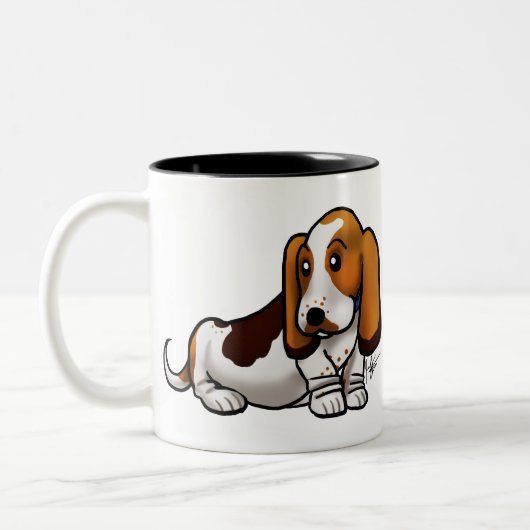 Dog - Basset Hound Tweekleurige Koffiemok (Links)