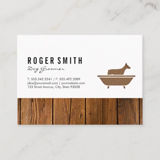 Dog Bath and Wood Trim Visitekaartje (Voorkant)