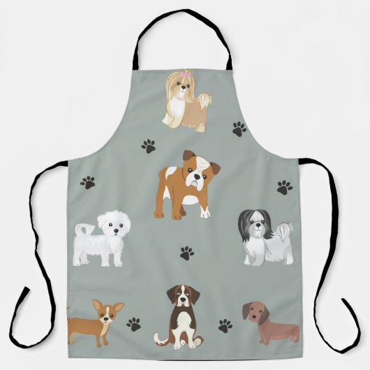 Dog Bath with Different Briet of Dogs Schort (Voorkant)