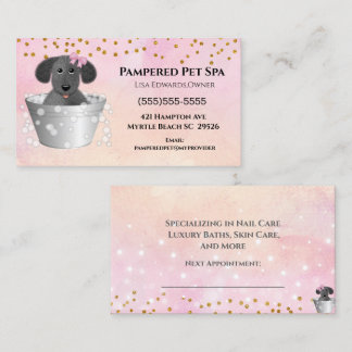 Dog Bathing Grooming Pet Appointment Card Afsprakenkaartje