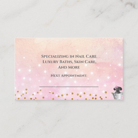 Dog Bathing Grooming Pet Appointment Card Afsprakenkaartje (Achterkant)