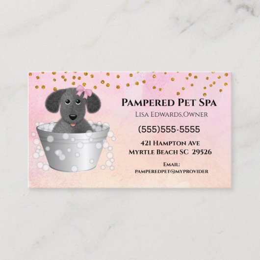 Dog Bathing Grooming Pet Appointment Card Afsprakenkaartje (Voorkant)