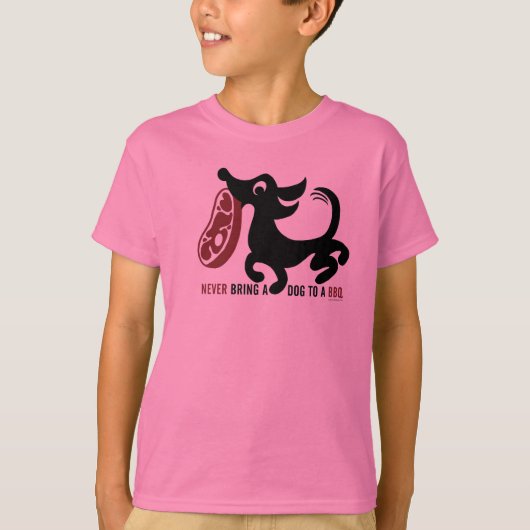 Dog BBQ T roze T-shirt (Voorkant)