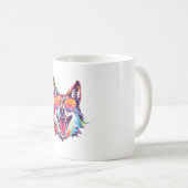 Dog Beach Summer Dog Chilling Gift hondenliefhebbe Koffiemok (Voorkant rechts)