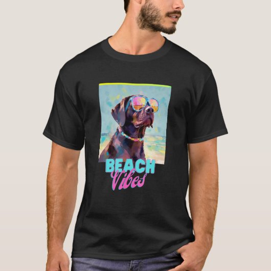 Dog Beach T Shirt Cute Labrador Owner Tee Gift Fun (Voorkant)