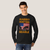 Dog Beagle Rabbit Hunter Usa Flag H T-shirt (Voorkant volledig)